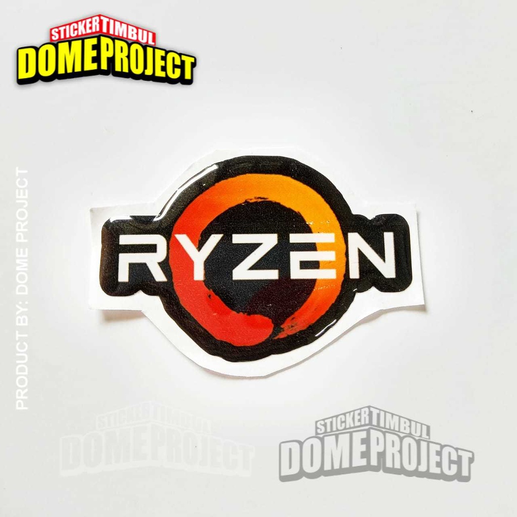 AMD RYZEN EMBLEM STICKER FLEXIBLE embossed RESIN STICKER WATERPROOF ...