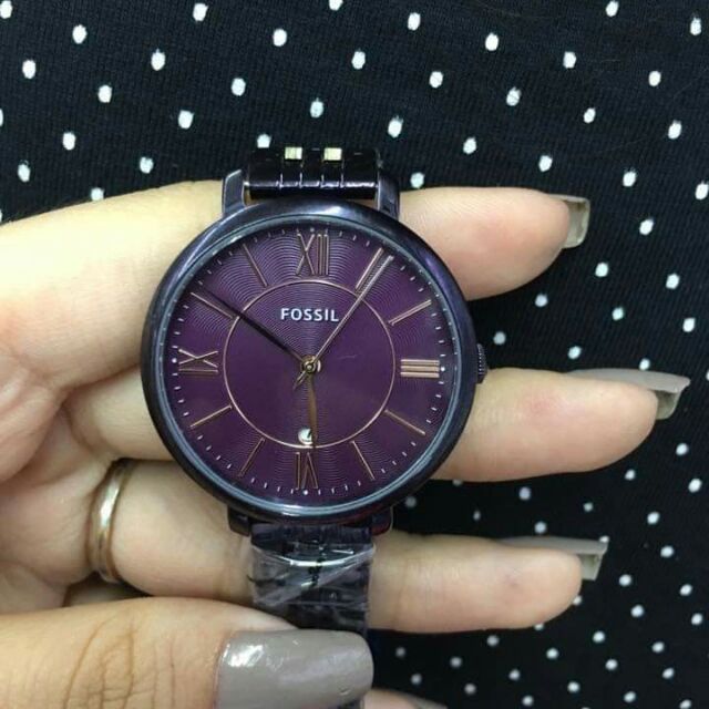 Purple fossil online watch