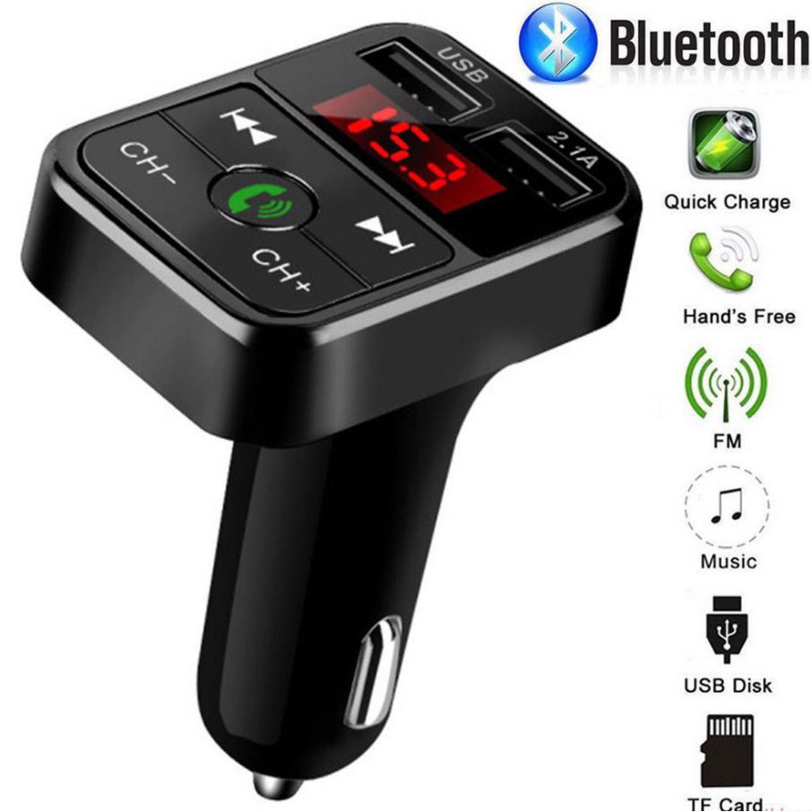 Carb 2 Car Aux Audio Modulator Wireless Bluetooth Handsfree FM MP3