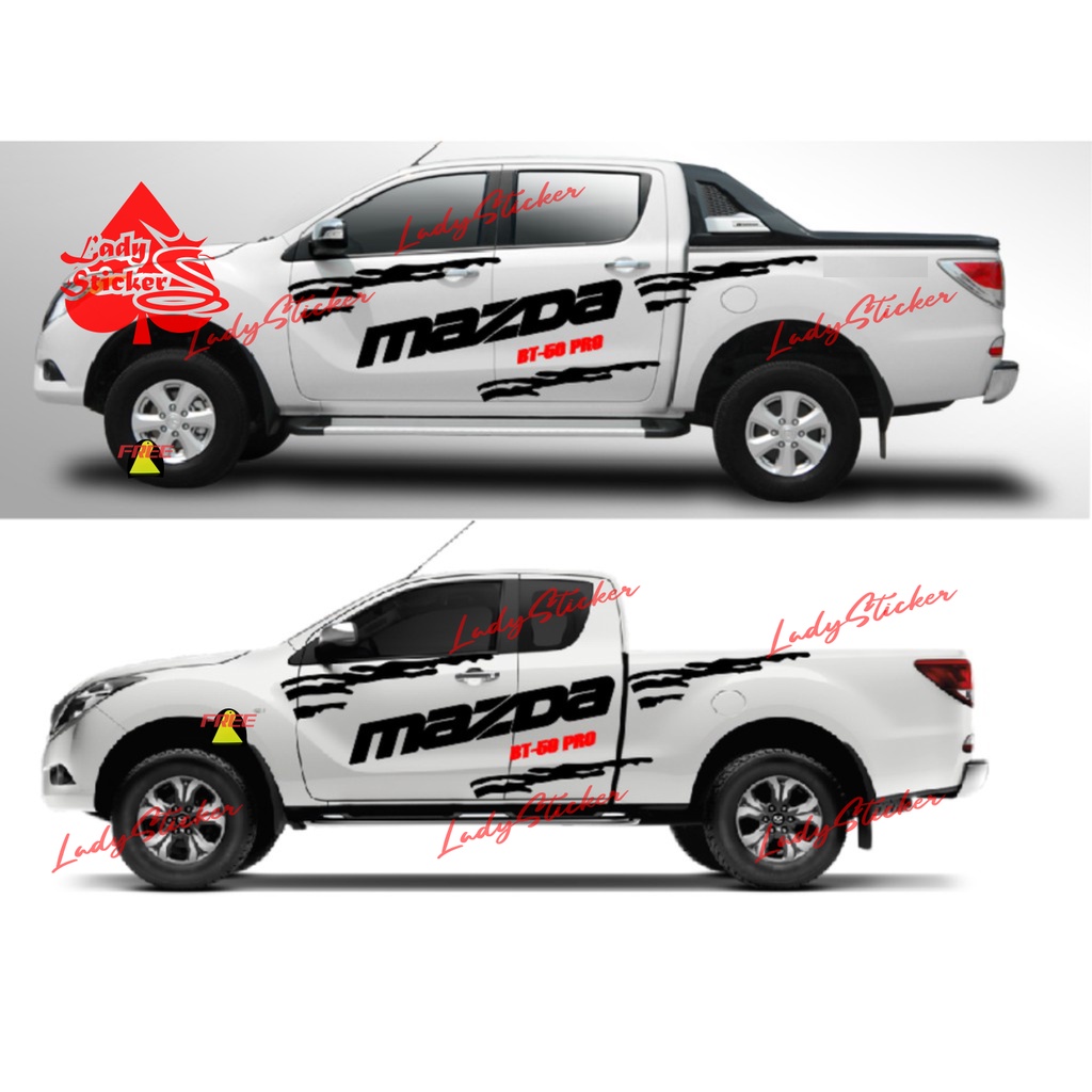 CUTTING CAR STICKER MAZDA BT-50 PRO CAR STICKER MAZDA BT 50 PRO SIDE ...