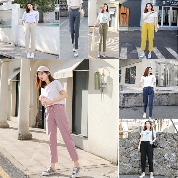 9 Color New Fashion Women Trousers Female Cotton Loose Casual Pants Plus  Size