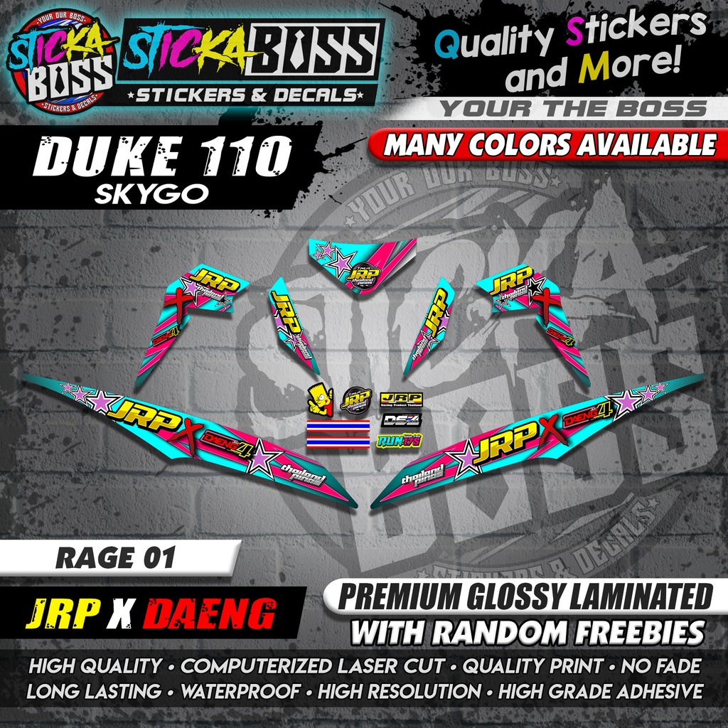 STICKER DECALS for SKYGO DUKE 110 RAGE EDITION (JRXDA) By STICKABOSS ...