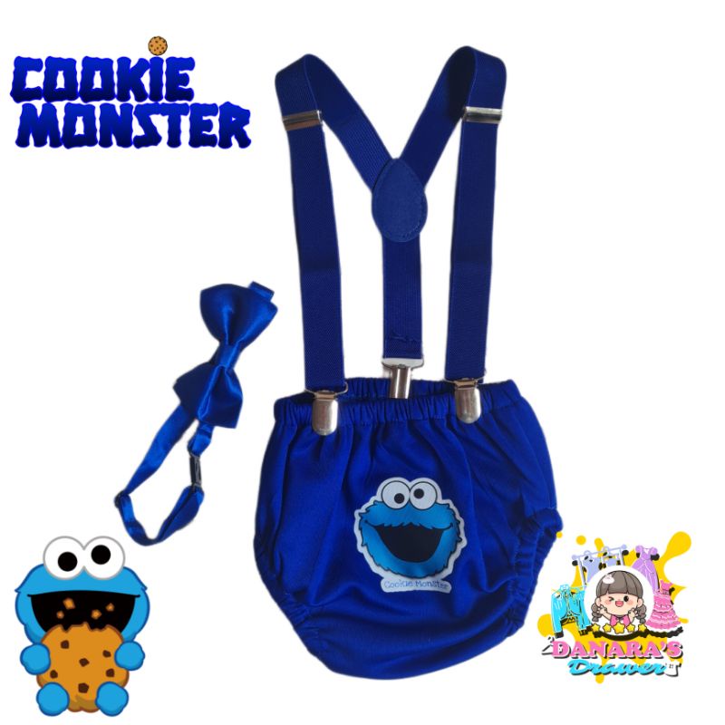 SESAME STREET COOKIE MONSTER SMASH CAKE BIRTHDAY OUTFIT | Shopee Philippines