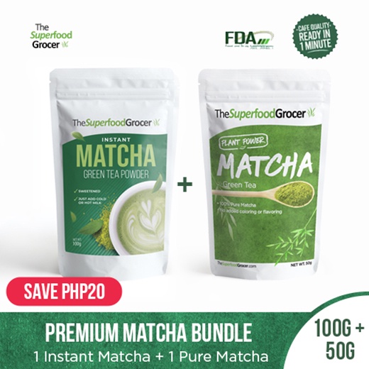 The Superfood Grocer Pure Matcha (50g) and Premium Instant Matcha