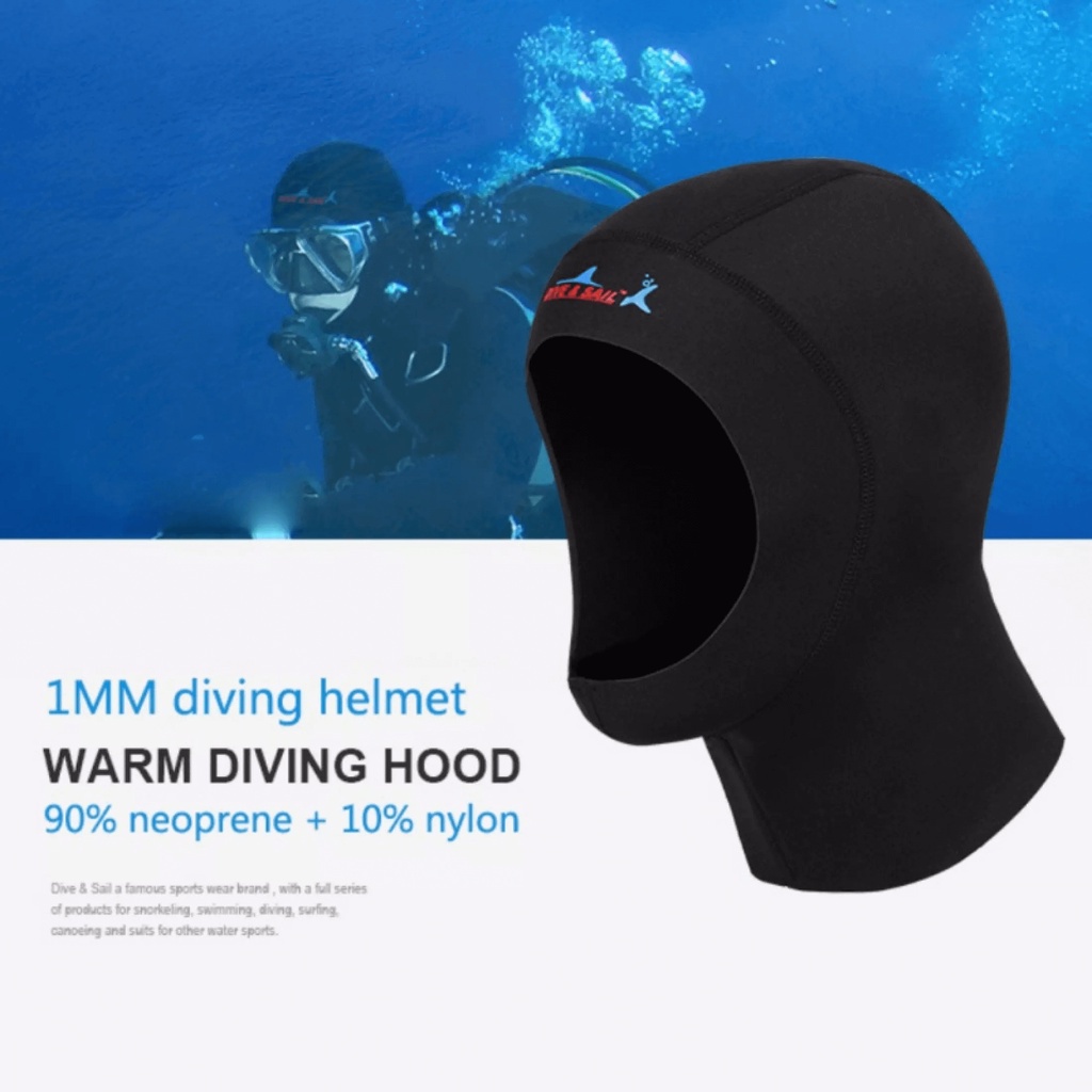 1MM Neoprene Diving Cap Scuba Diving Head Neck Cover Swim Wetsuit Hat