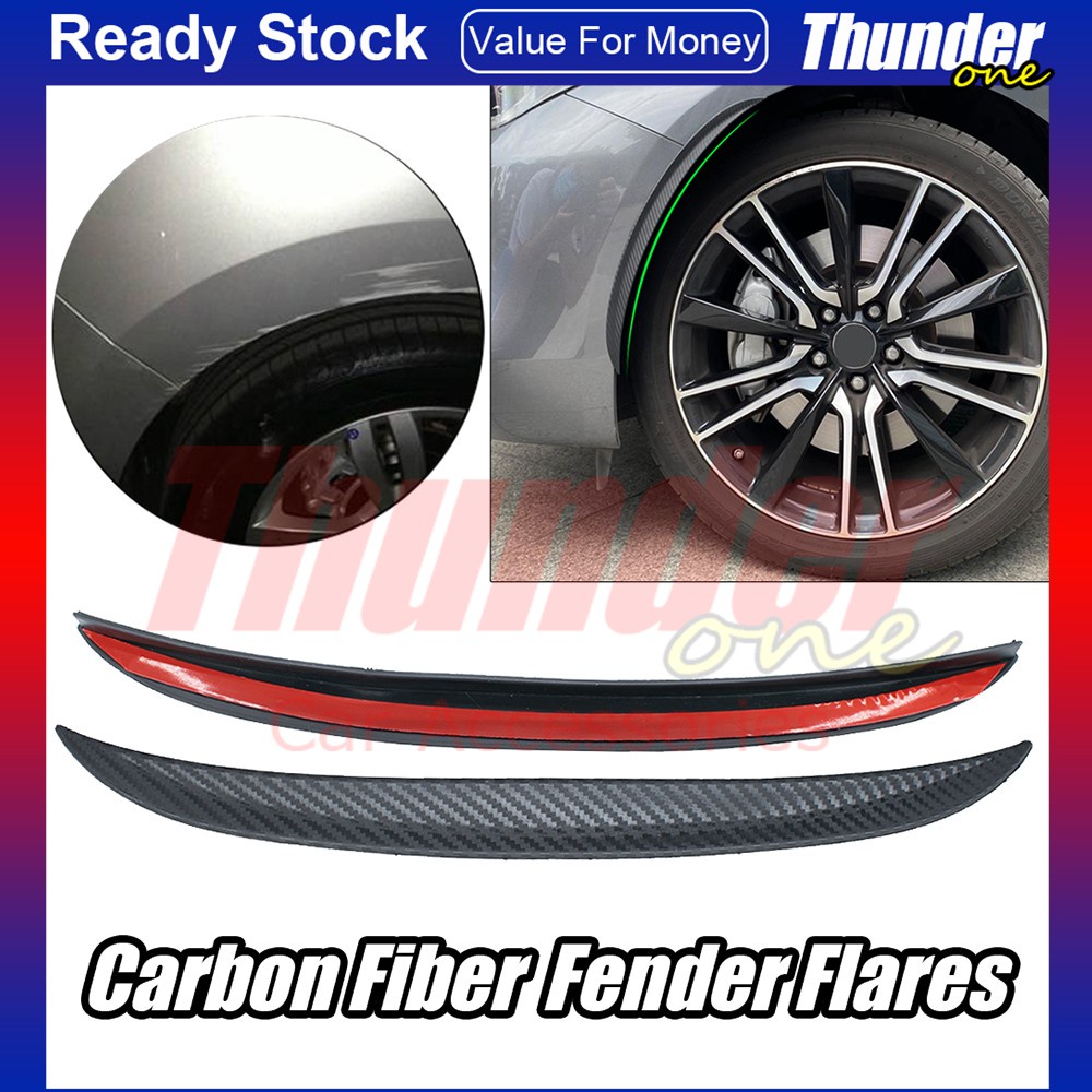 Universal Car Fender Flares Wheel Arch Eyebrow Strips Lips Rubber Carbon Fiber Mud Flap Splash