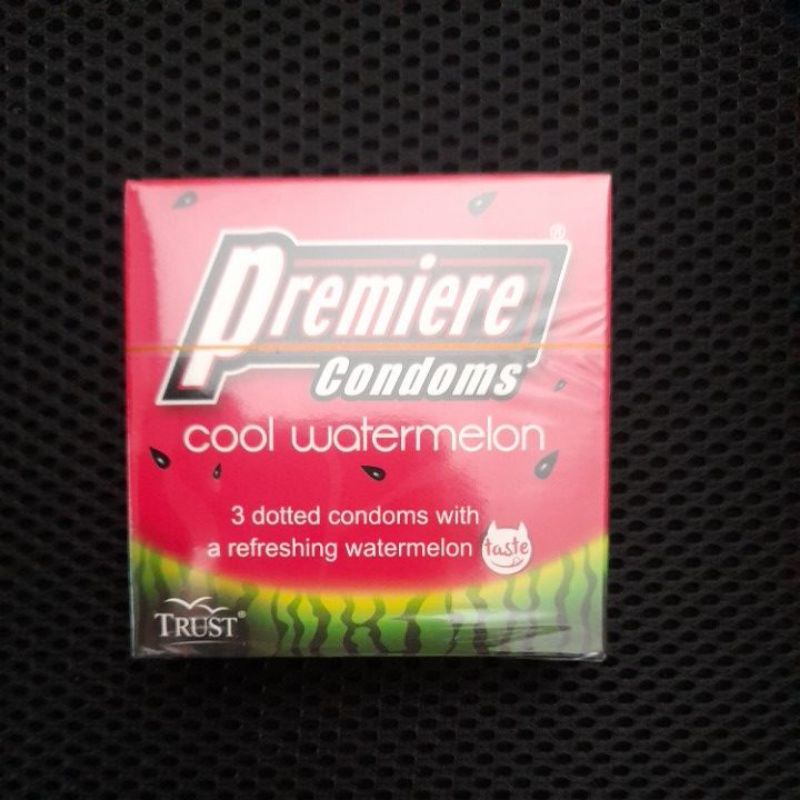 Premiere Condom Ultra Thin Dotted Watermelon Glow Nice Tight Cruise