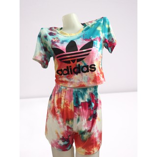 terno adidas tie dye crop top small xtra small