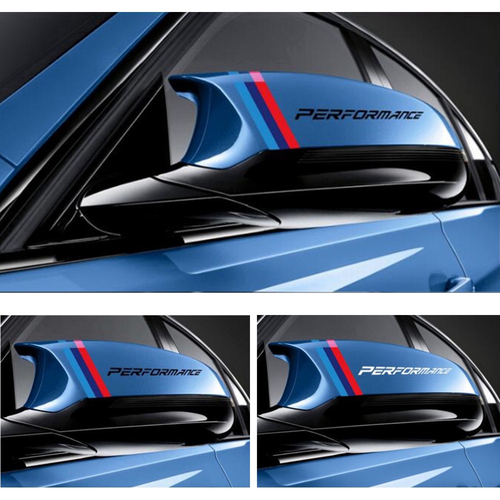 1Pair Performance PET Luxury Car Body Sides Rear View Mirror Sticker ...