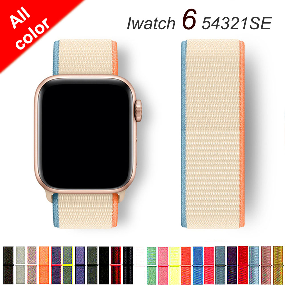 Newst color Nylon strap i-Watch series ultra SE strap  suitable for Apple Watch strap Ultra 849mm 45mm 41mm 44mm 40mm 42mm 38mm  Band