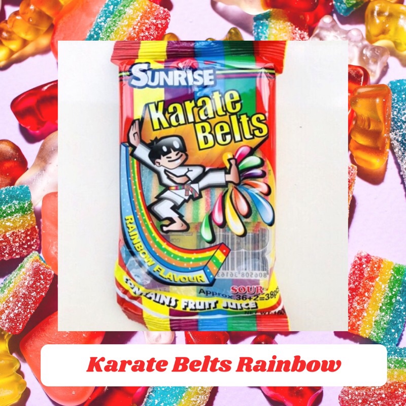 160G Original Sunrise Karate Gummy Belts (Rainbow Belts, Cola Belts