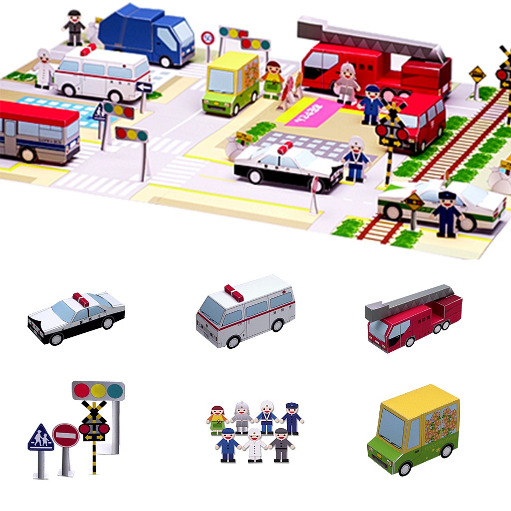 Work Vehicles road traffic toy paper model | Shopee Philippines