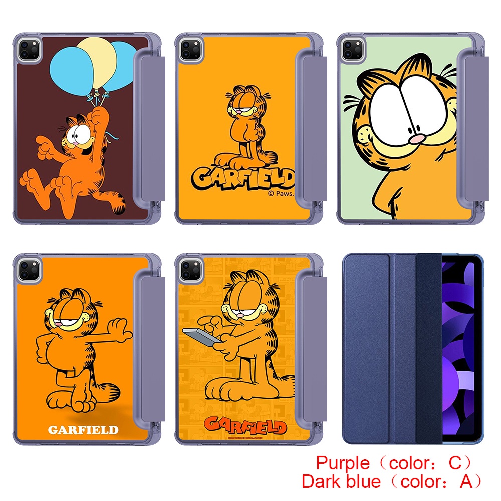 VS27 Garfield Cat Dark blue Soft silicone Case for iPad 7 8 9 Pro Mini4 ...