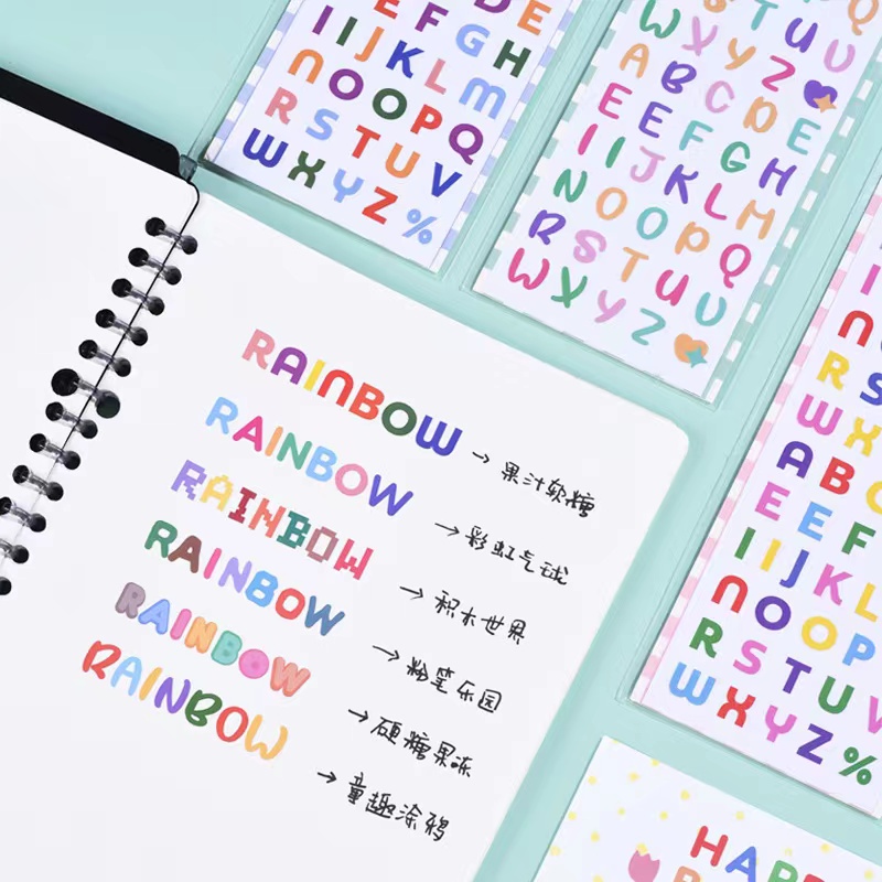 Candy Color Number and Letter PVC sticker | Shopee Philippines