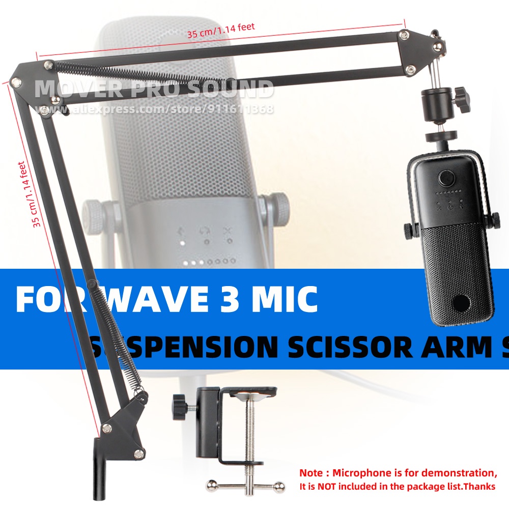 Desktop Suspension Scissor Boom Arm Mic Rack For Elgato Wave 3