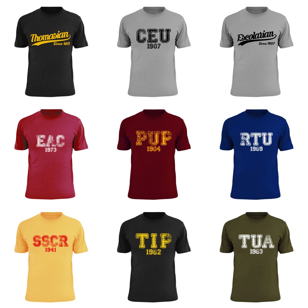 University/College Shirts UAAP/NCAA merch CEU, EAC, PUP, RTU, SSCR