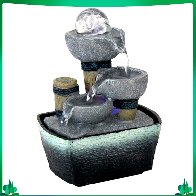 Desktop Electric Water Fountain Decor w/LED Illuminated Crystal Ball