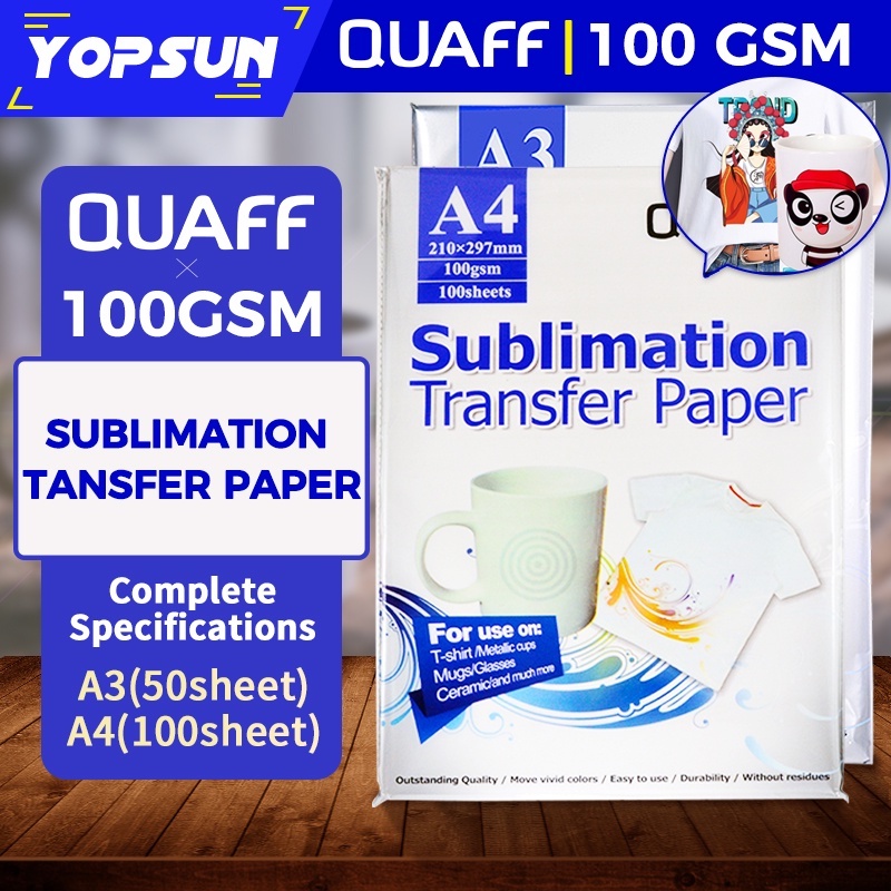 A3 A4 Sublimation Transfer Paper Quaff Brand High Quality Shopee Philippines