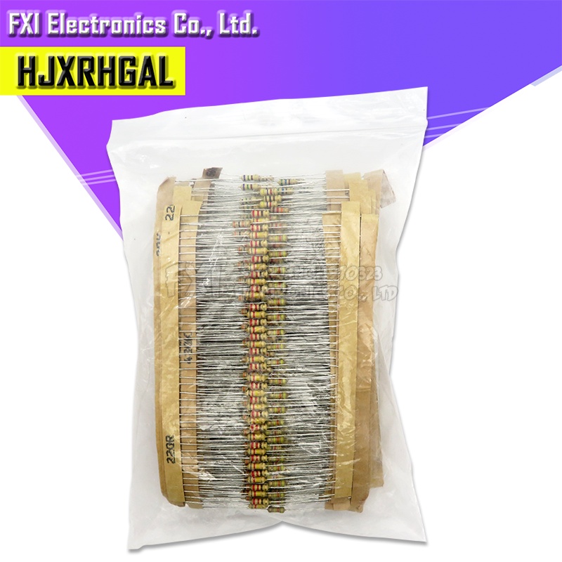 860pcs/lot Carbon Film Resistor Kit 1/4W 5 resistors assorted kit set 43values*20pcs Resistance