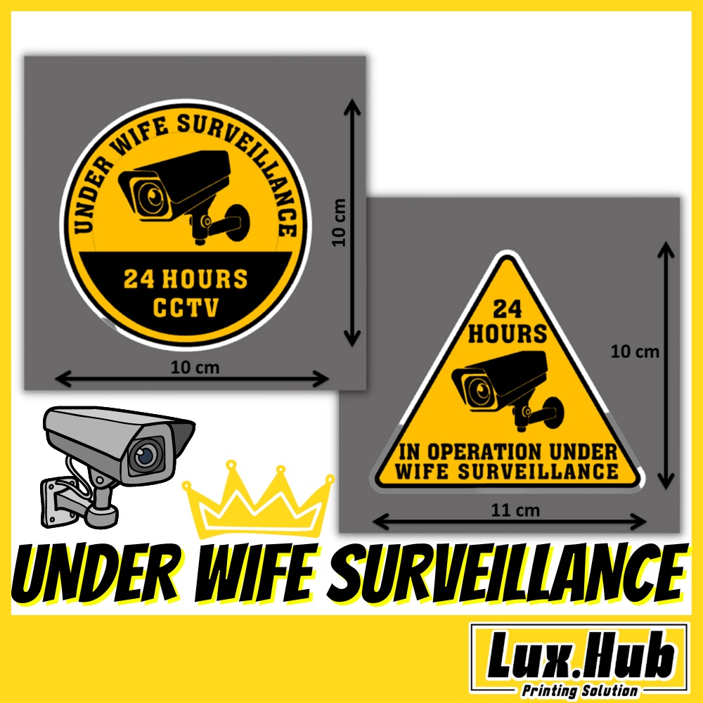 CCTV Sticker for Vehicles Sticker Motor Kereta Under Wife Surveillance ...