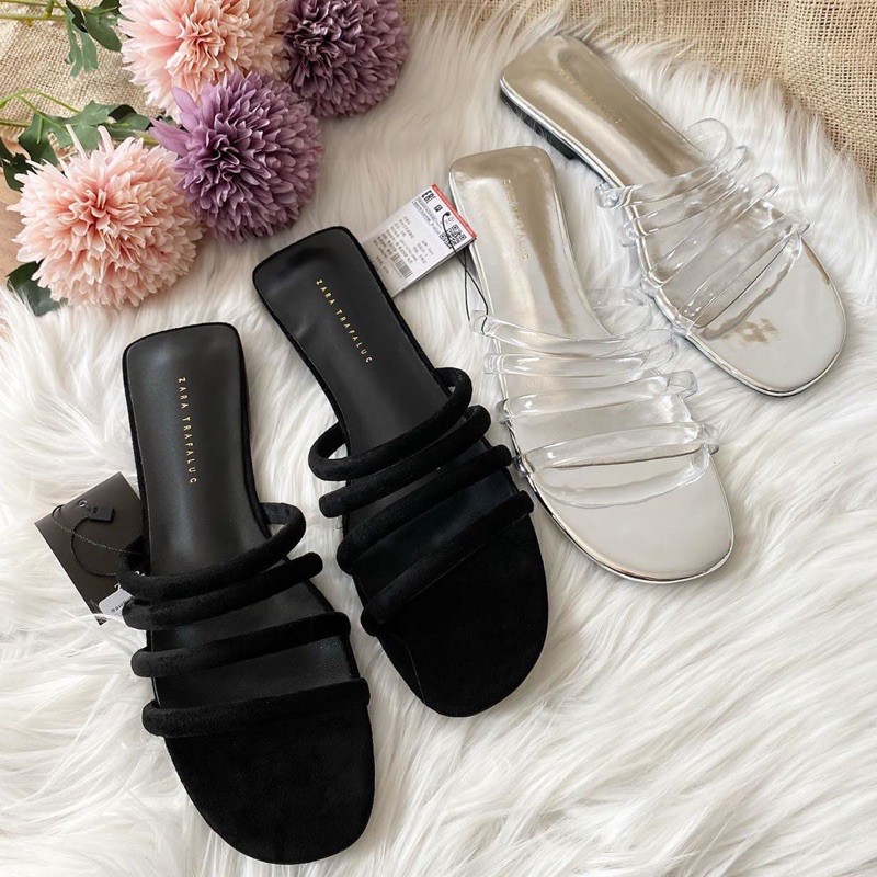 Zara velvet outlet sandals