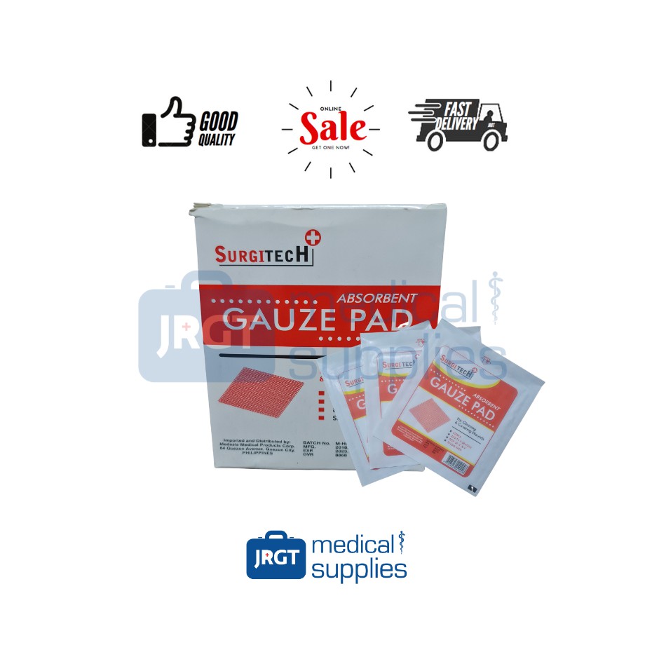 Sterile Gauze Pad 4x4x8 (1 Box-100 Pcs) (Surgitech) | Shopee Philippines