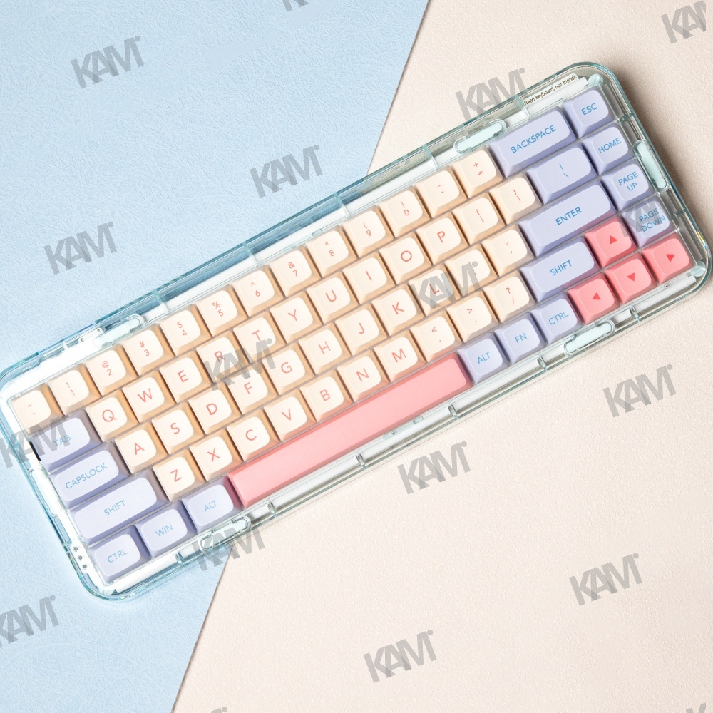 Kam XDA PBT 132 Keys Pink Marshmallow Keycaps Dye Sublimation DIY