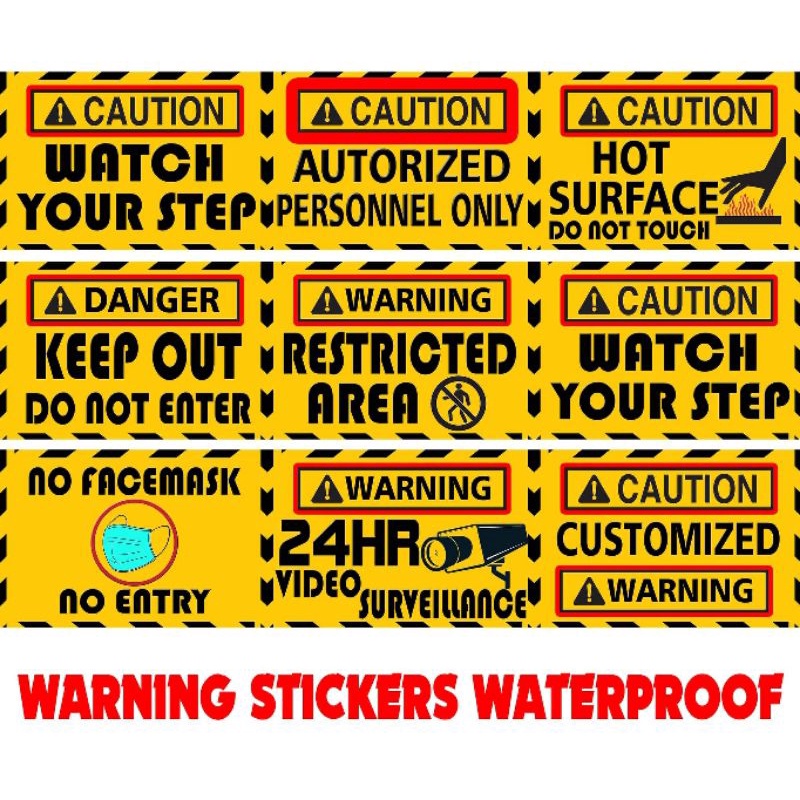 Warning Stickers Waterproof(1pc) We Customized also NO MINIMUM | Shopee ...