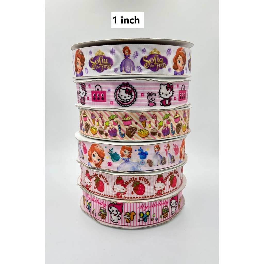 Printed Grosgrain Ribbon Hello Kitty and Characters SALE!!! | Shopee ...