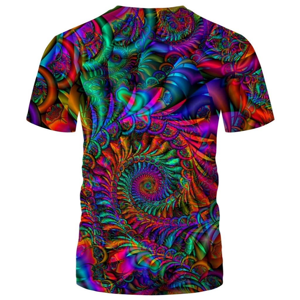 Trippy T-Shirt 3D Printed Psychedelic Tie Dye Tee for Men | Shopee ...