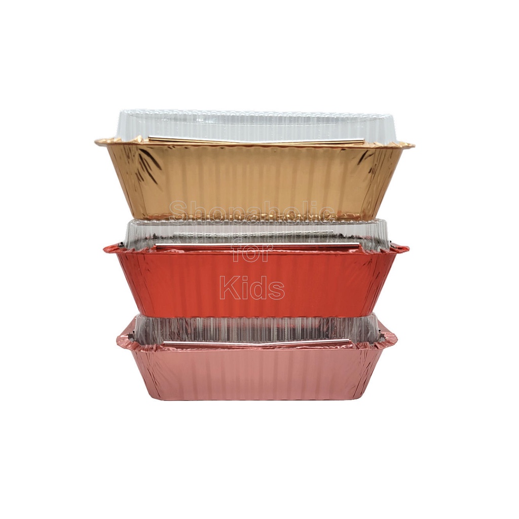 Delish Treats Aluminum Foil Pan / Loaf Tray with Lid (Pack of 10pcs