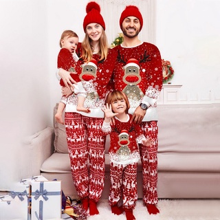 Christmas Parent-child Suit Family Wear Pajamas Sets Women Men Red