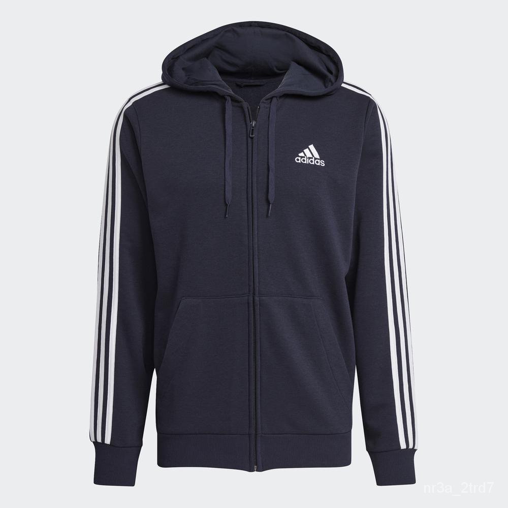 【Lowest price】adidas Essentials French Terry 3-Stripes Full-Zip Hoodie ...