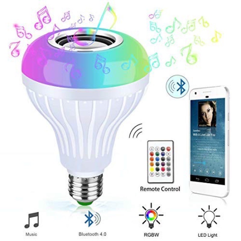 PinSan Bluetooth LED Light Bulb Speaker Music Audio with Sound Function ...