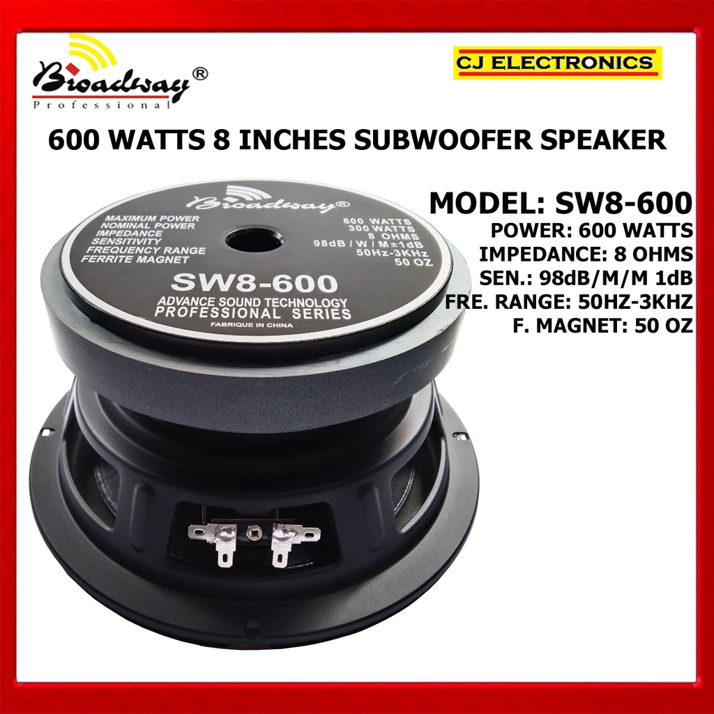 600 WATTS 8 INCHES SUBWOOFER SPEAKER SW8-600 | Shopee Philippines