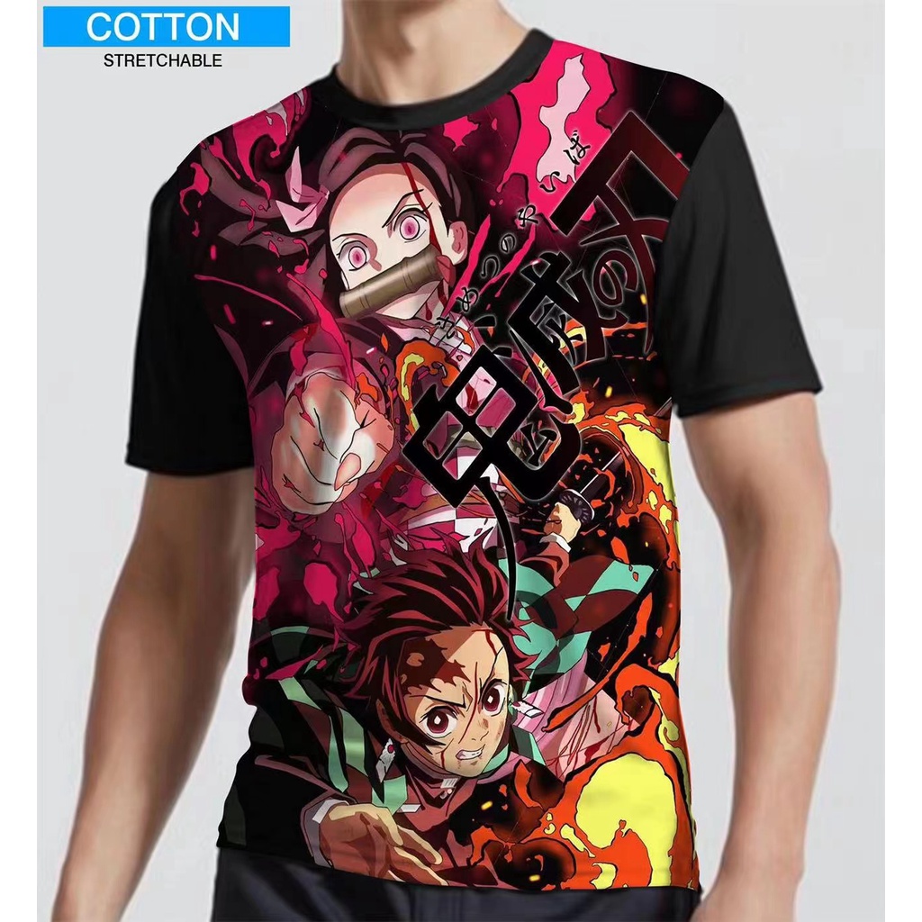 Demon Slayer Kamado Tanjiro Nezuko Anime Graphic Print Tee Shirt Teens Unisex Free Size Ss50 8748