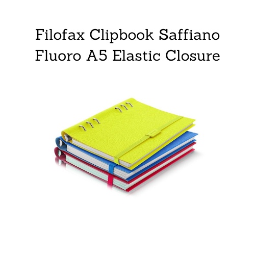 Filofax Clipbook Saffiano Fluoro A5 Elastic Closure - Pink, Blue ...
