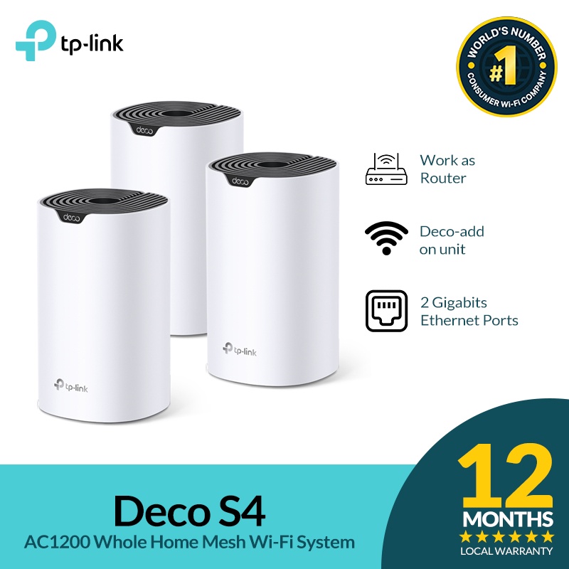 TP-Link Deco S4 (3-Pack) AC 1200 Whole Mesh Wi-Fi System, Connect Up To ...