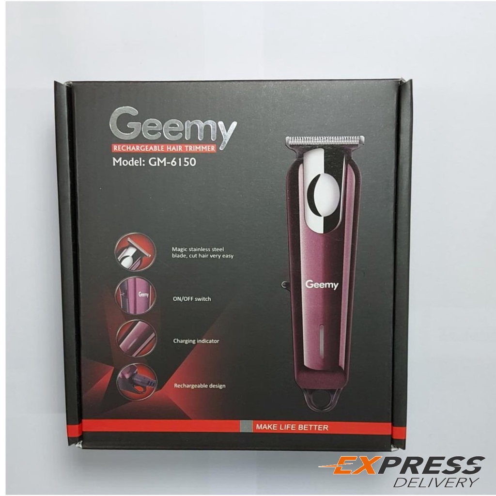 GEEMY GM6150 RECHARGEABLE HAIR TRIMMER CUTTER CLIPPER POWERFUL MOTOR ...