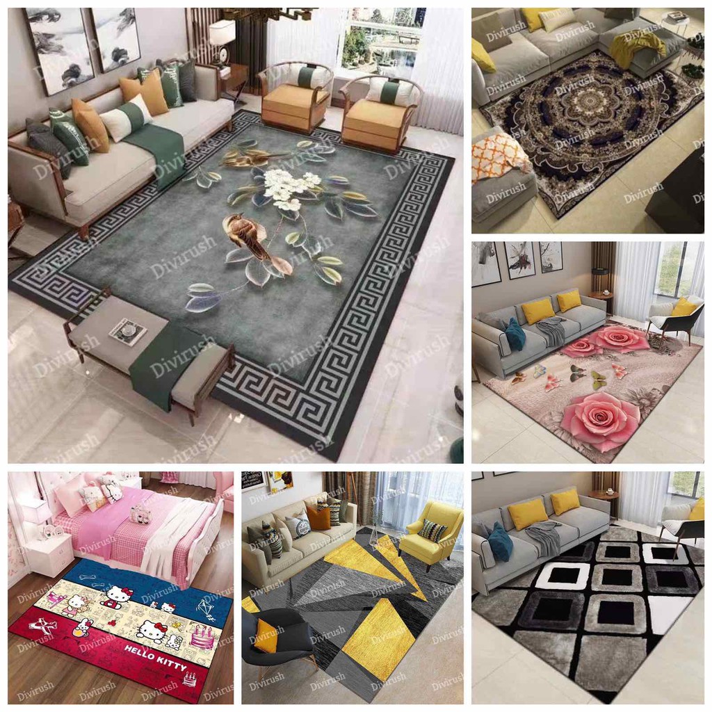 Nordic Geometric Patterns Carpet for Living Room Washable Bedroom Rugs ...