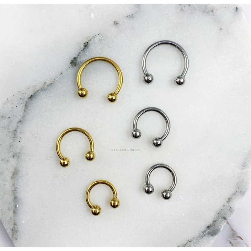 Ball Horseshoe Ring Non tarnish 316L Surgical Steel Sold per piece Shopee Philippines