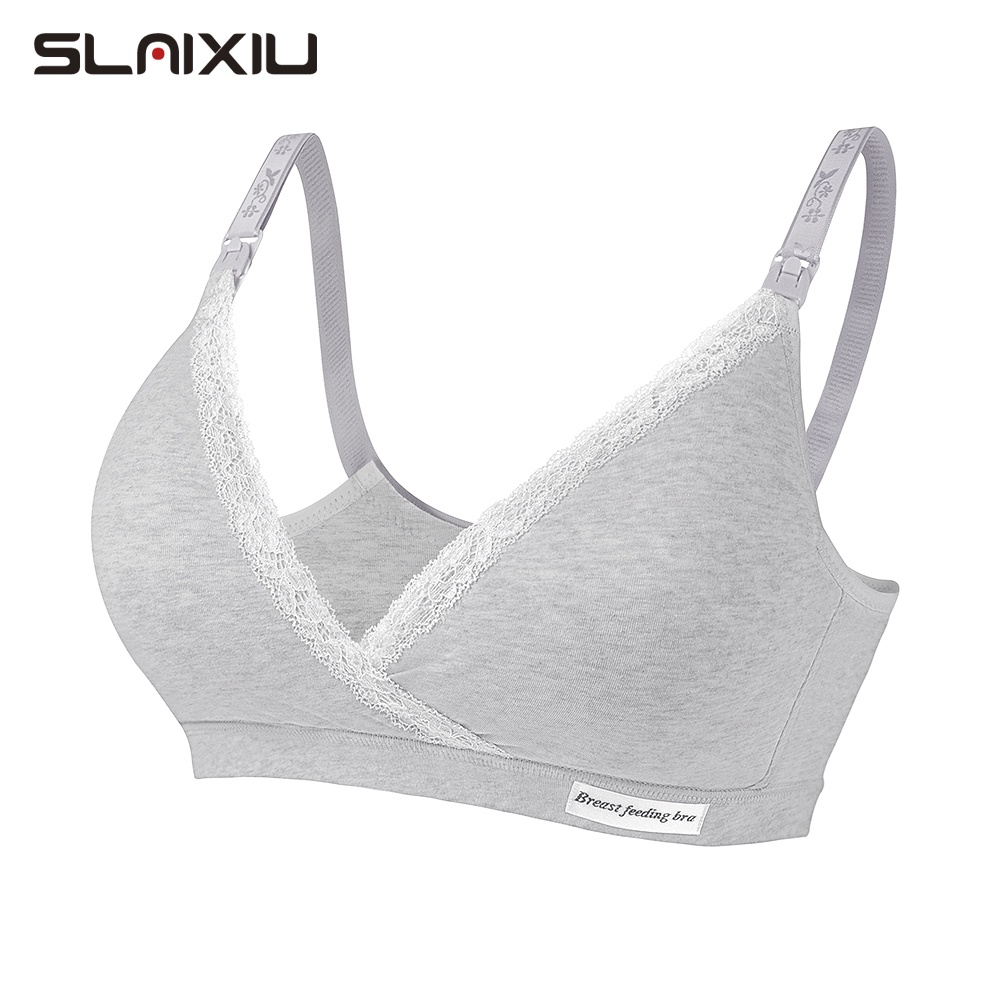 SLAIXIU Breastfeeding Sleep Bra maternity Nursing Bras Cotton Tow Hook