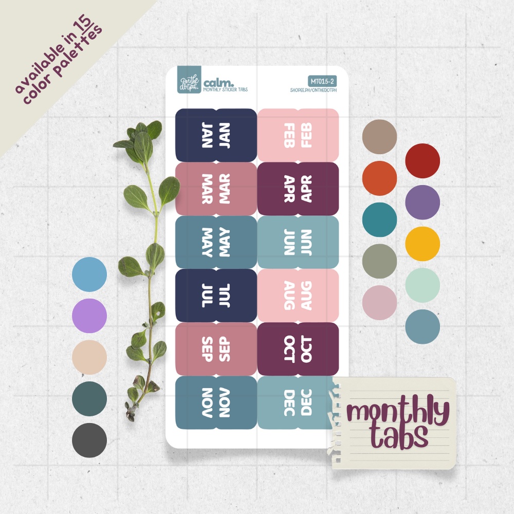 monthly tabs stickers v2 • functional for planners, journals ...