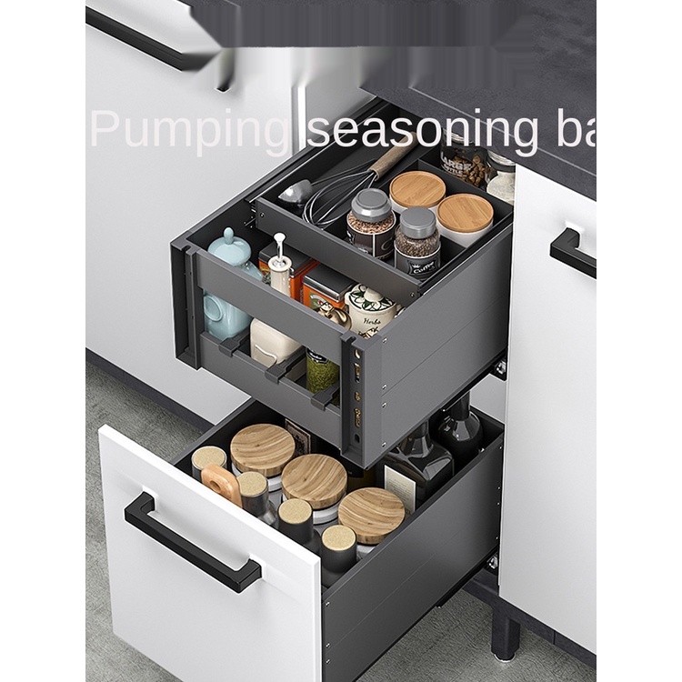 Adjustable Stretchable Kitchen Organizer Drawer Basket Spice Rack Pull