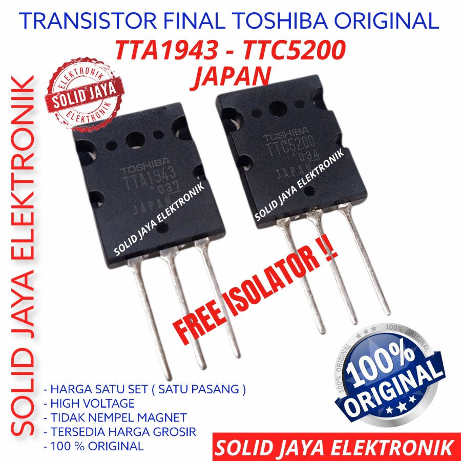 Transistor TOSHIBA TTC5200 - TTA1943 ORIGINAL TTC 5200tta 1943 TR FINAL