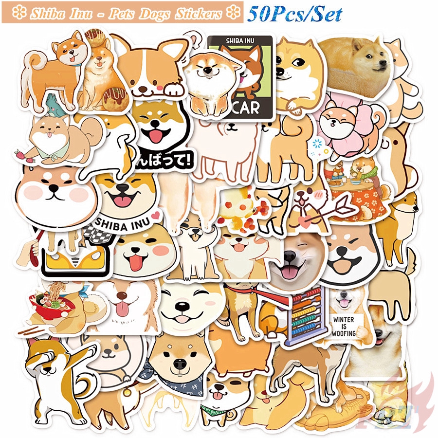 Pets Dogs Best Friends Q-2 Shiba Inu & Corgi Stickers 50Pcs/Set Big ...