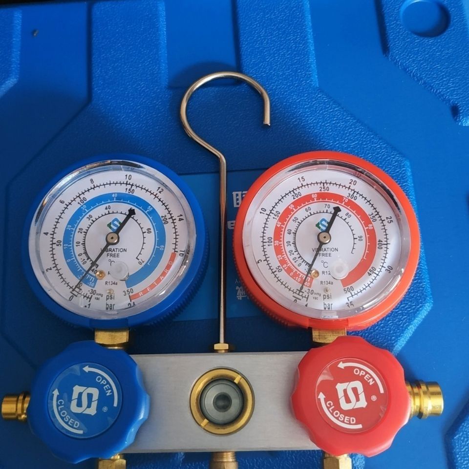 Yisen 134a refrigerant car air conditioner fluoride table refrigerant pressure gauge double