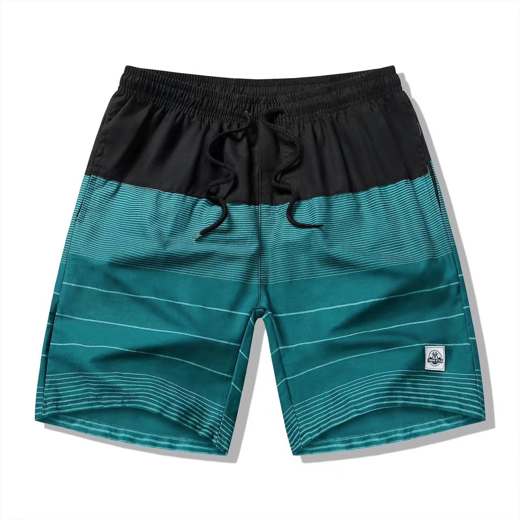 Men's trendy casual color shorts printed hello packet Shopee