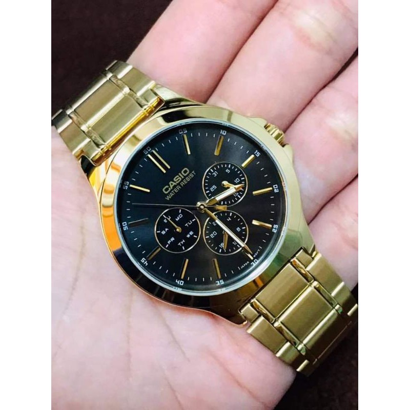 Casio gold shop chronograph watch