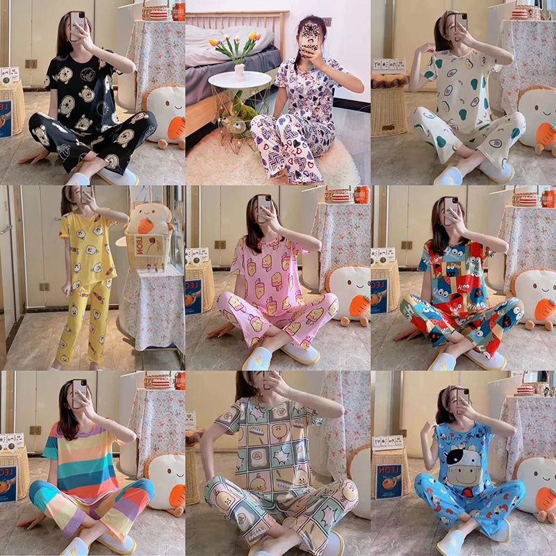 kimiph Spandex cotton adult terno pajama for women sleepwear for women ...